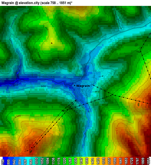 Wagrain elevation map