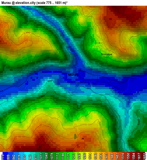 Murau elevation map