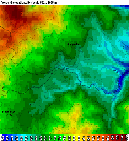 Vorau elevation map