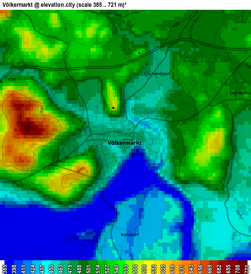 Völkermarkt elevation map