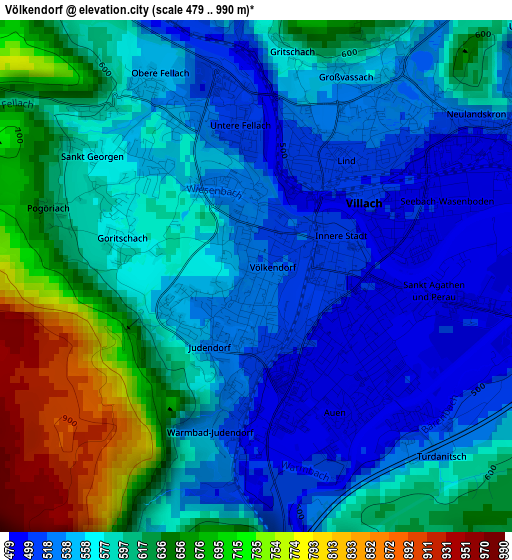 Völkendorf elevation map