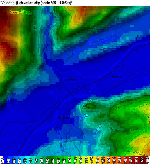 Voldöpp elevation map