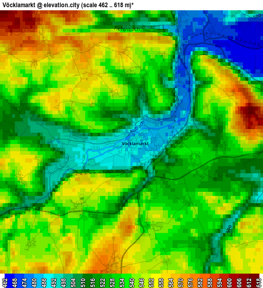 Vöcklamarkt elevation map