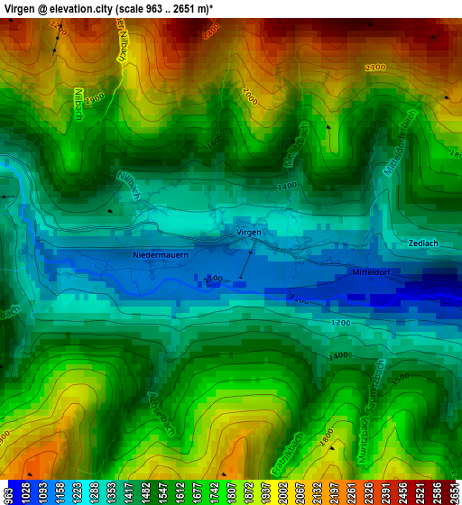 Virgen elevation map