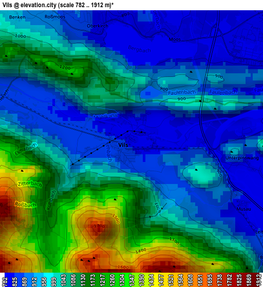 Vils elevation map