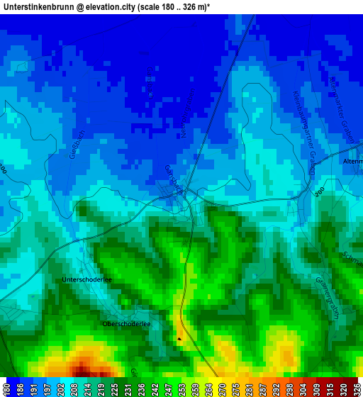 Unterstinkenbrunn elevation map