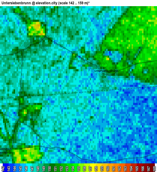 Untersiebenbrunn elevation map