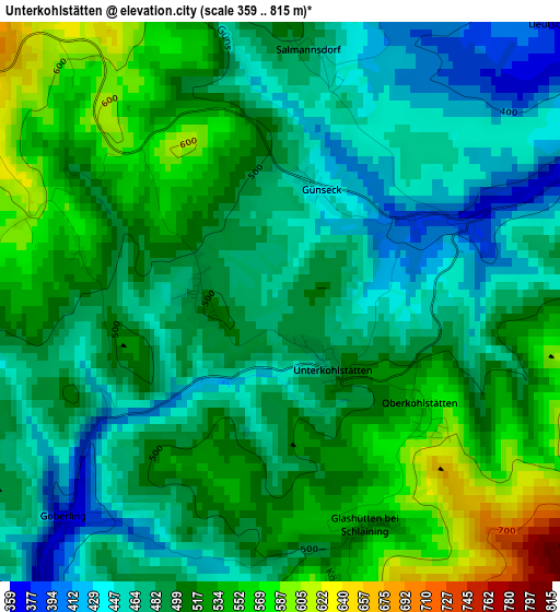 Unterkohlstätten elevation map