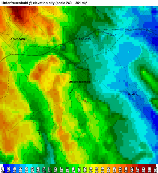 Unterfrauenhaid elevation map