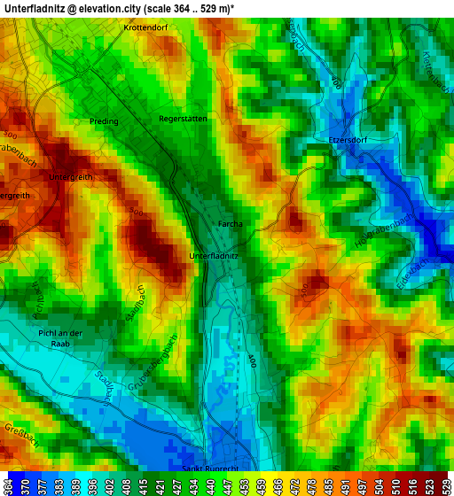 Unterfladnitz elevation map