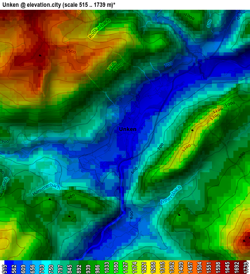 Unken elevation map