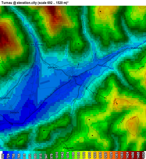 Turnau elevation map