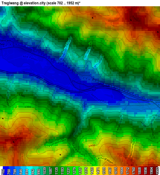 Treglwang elevation map