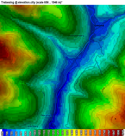 Trebesing elevation map