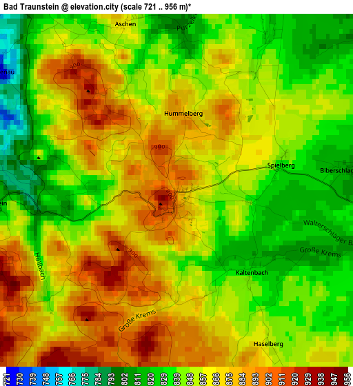 Bad Traunstein elevation map