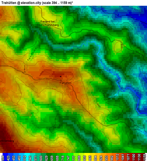 Trahütten elevation map