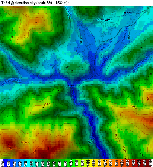 Thörl elevation map