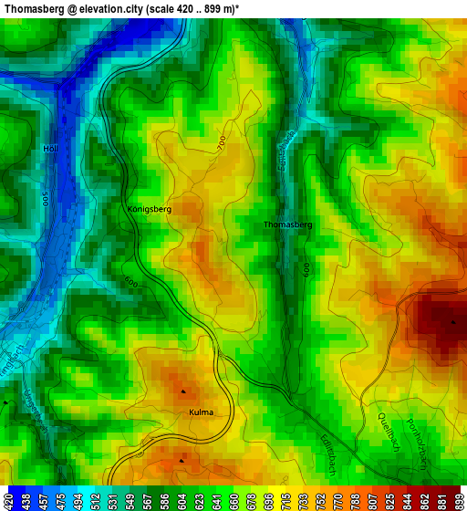 Thomasberg elevation map