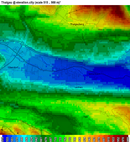 Thalgau elevation map