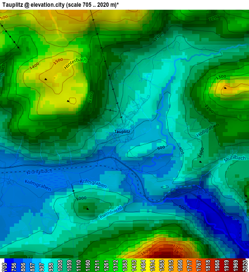 Tauplitz elevation map