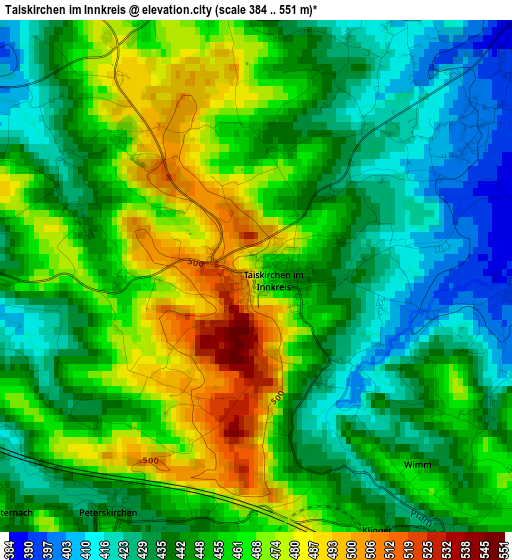 Taiskirchen im Innkreis elevation map