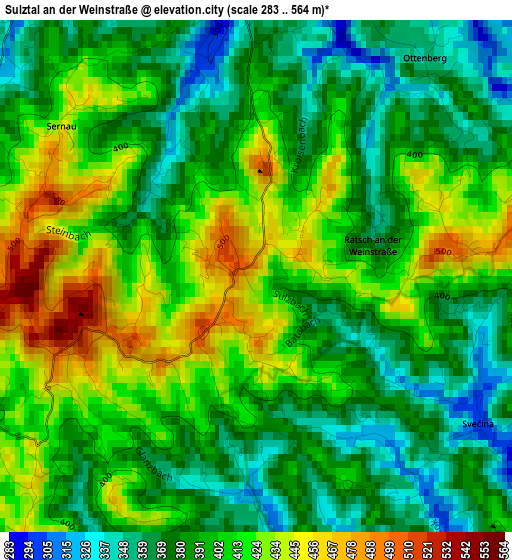 Sulztal an der Weinstraße elevation map