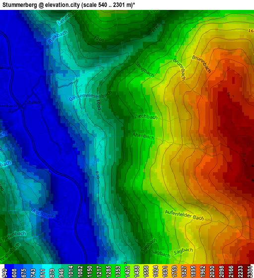 Stummerberg elevation map