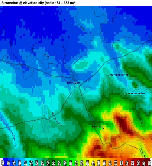 Stronsdorf elevation map