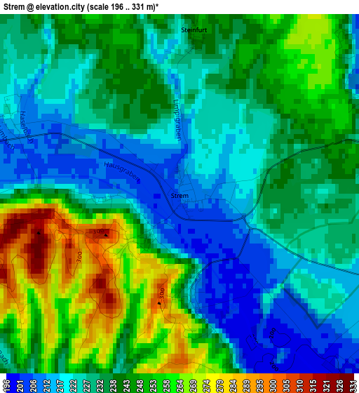 Strem elevation map