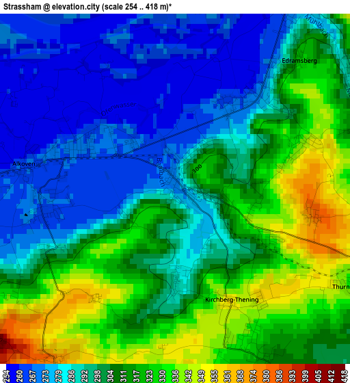 Strassham elevation map