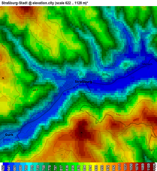 Straßburg-Stadt elevation map