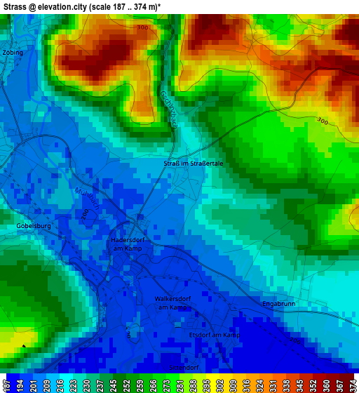 Strass elevation map