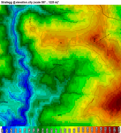 Strallegg elevation map