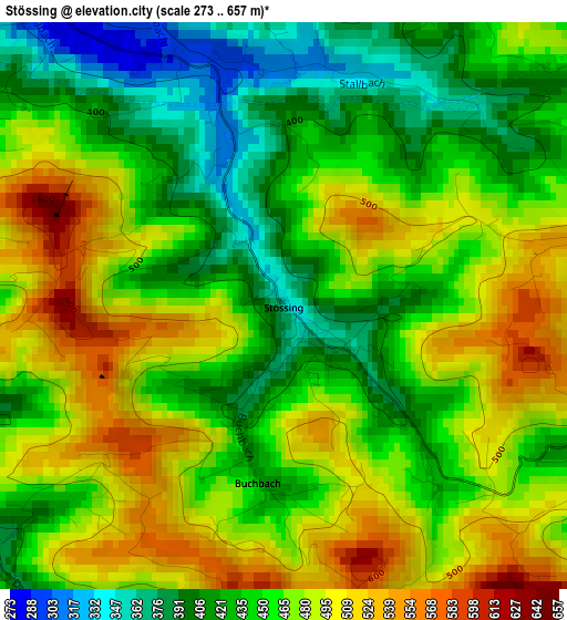 Stössing elevation map