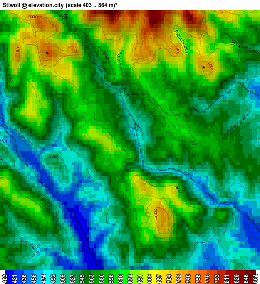 Stiwoll elevation map