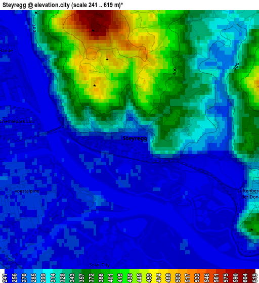 Steyregg elevation map