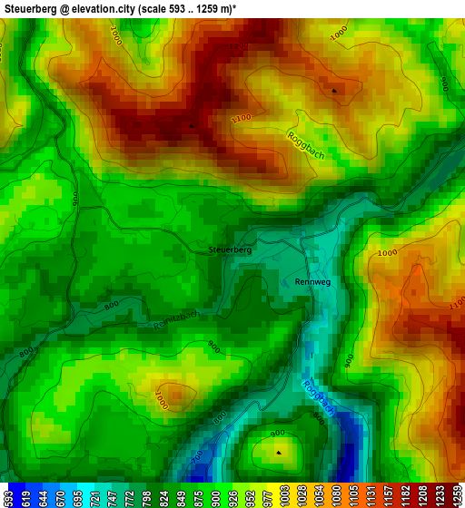 Steuerberg elevation map