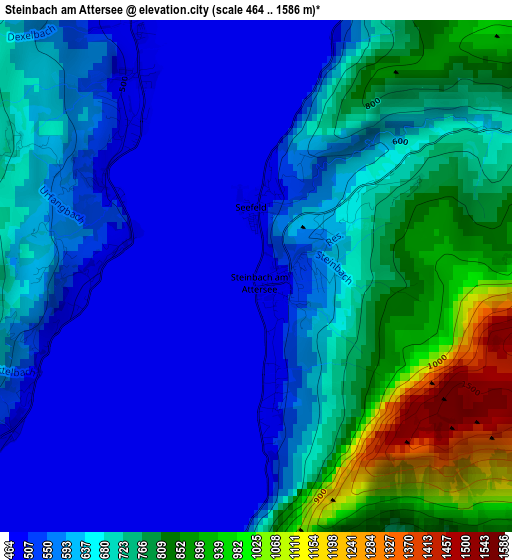 Steinbach am Attersee elevation map