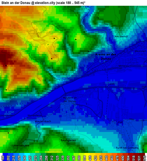Stein an der Donau elevation map