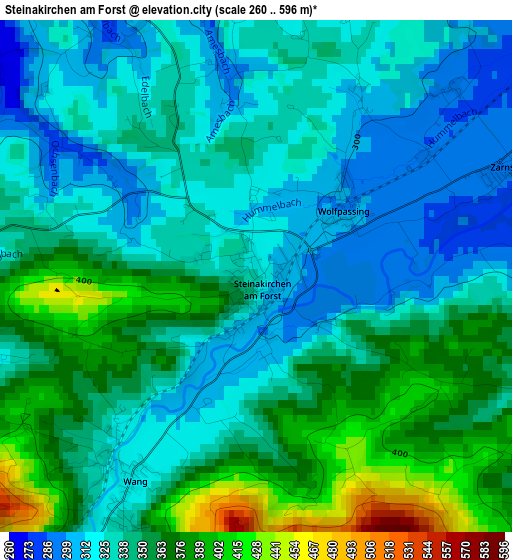 Steinakirchen am Forst elevation map
