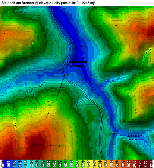 Steinach am Brenner elevation map