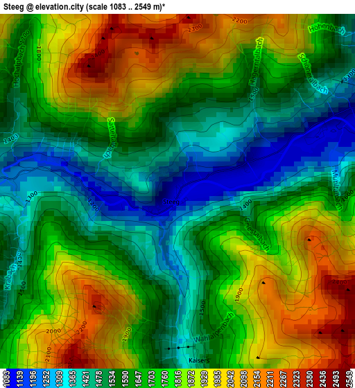 Steeg elevation map