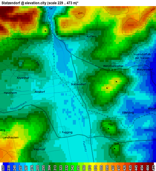 Statzendorf elevation map