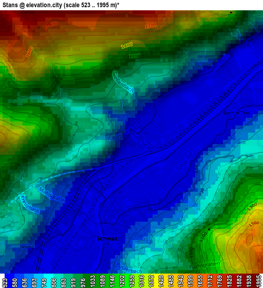 Stans elevation map