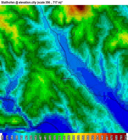 Stallhofen elevation map