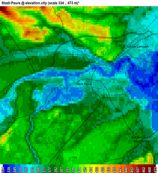 Stadl-Paura elevation map