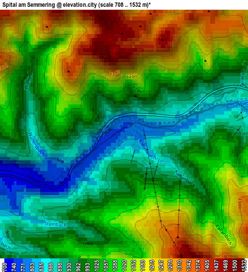 Spital am Semmering elevation map