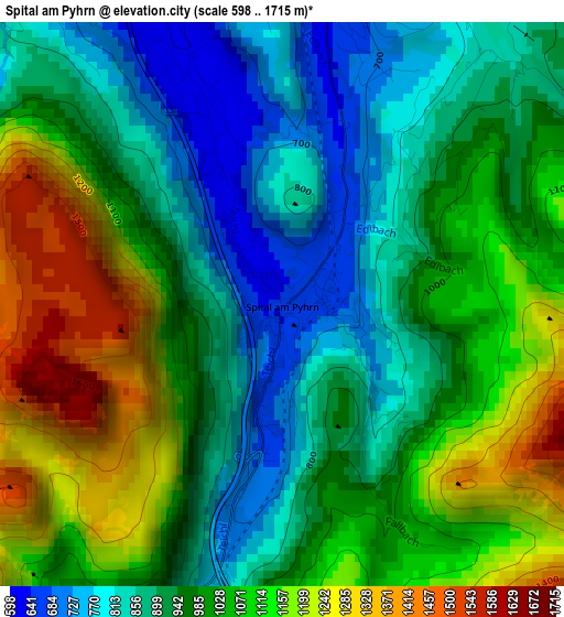 Spital am Pyhrn elevation map