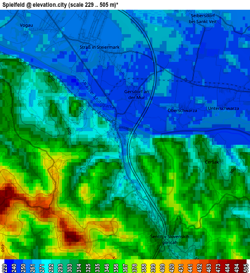 Spielfeld elevation map