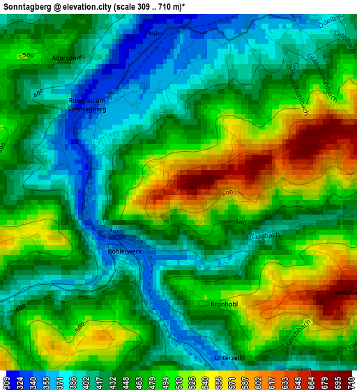 Sonntagberg elevation map